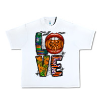 White Love Halloween Lips Urban Heavy Tee - CowhideDigitalArt