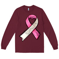 Burgundy breast cancer sport ribbons Long Sleeve Tee - AdoDesignShop