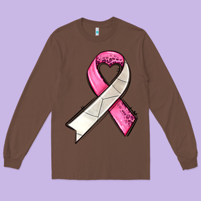Breast Cancer Sport Ribbons Long Sleeve Tee Designed By Adodesignshop