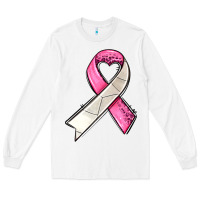 White breast cancer sport ribbons Long Sleeve Tee - AdoDesignShop