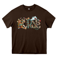 Chocolate Brown nurse western Heavy Core Tee - RacoonDesign