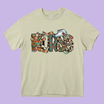 Nurse Western Heavy Core Tee Designed By Racoondesign