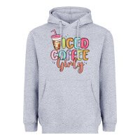 Heather Grey iced coffee girly Heavyweight Hoodie - MaliasSmallBusiness