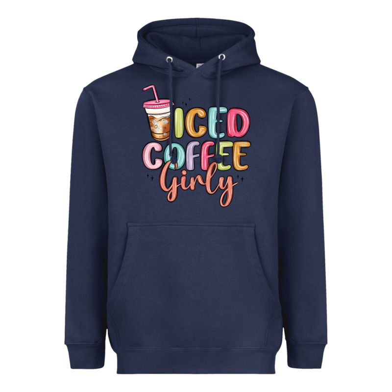 Iced Coffee Girly Heavyweight Hoodie by MaliasSmallBusiness | Teevron