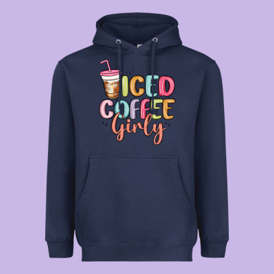 Iced Coffee Girly Heavyweight Hoodie Designed By Maliassmallbusiness