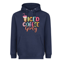 Navy iced coffee girly Heavyweight Hoodie - MaliasSmallBusiness
