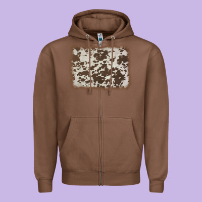 Cowhide Background Zipper Hoodie Designed By Adodesignshop