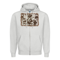 Dove Grey cowhide background Zipper Hoodie - AdoDesignShop