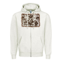 Oatmeal Heather cowhide background Zipper Hoodie - AdoDesignShop
