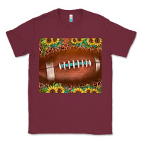 Burgundy football leopard turquoise sunflower Classic Tee - JahusDesignShop