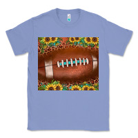 Colony Blue football leopard turquoise sunflower Classic Tee - JahusDesignShop