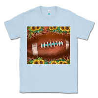 Dusty Blue football leopard turquoise sunflower Classic Tee - JahusDesignShop