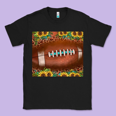 Football Leopard Turquoise Sunflower Classic Tee Designed By Jahusdesignshop