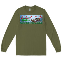 Army Green merry christmas with santa sleigh Long Sleeve Tee - BundleAndBundleShop