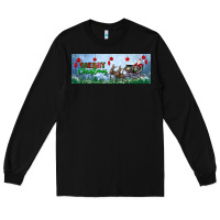 Black merry christmas with santa sleigh Long Sleeve Tee - BundleAndBundleShop