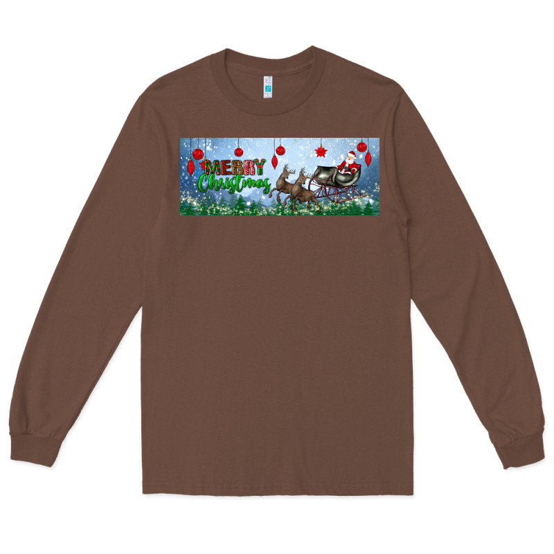 Merry Christmas With Santa Sleigh Long Sleeve Tee by BundleAndBundleShop | Teevron