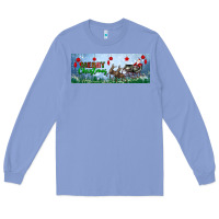 Colony Blue merry christmas with santa sleigh Long Sleeve Tee - BundleAndBundleShop