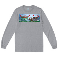Heather Grey merry christmas with santa sleigh Long Sleeve Tee - BundleAndBundleShop