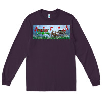 Plum merry christmas with santa sleigh Long Sleeve Tee - BundleAndBundleShop