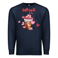Navy mama coffee cups Premium Sweatshirt - MaliasSmallBusiness