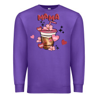 Purple mama coffee cups Premium Sweatshirt - MaliasSmallBusiness