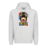 Dove Grey autism mom messy bun Premium Hoodie - LillyAllenDesigns