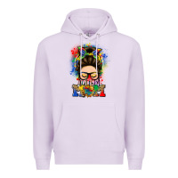 Lilac autism mom messy bun Premium Hoodie - LillyAllenDesigns