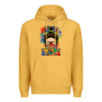 Mustard autism mom messy bun Premium Hoodie - LillyAllenDesigns
