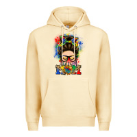 Pina Colada autism mom messy bun Premium Hoodie - LillyAllenDesigns