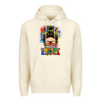 Tofu autism mom messy bun Premium Hoodie - LillyAllenDesigns