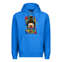 True Royal autism mom messy bun Premium Hoodie - LillyAllenDesigns