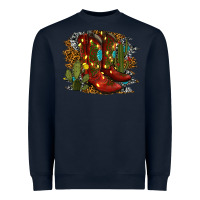 Navy christmas cowboy boots Heavyweight Sweatshirt - RanaPortraitStore