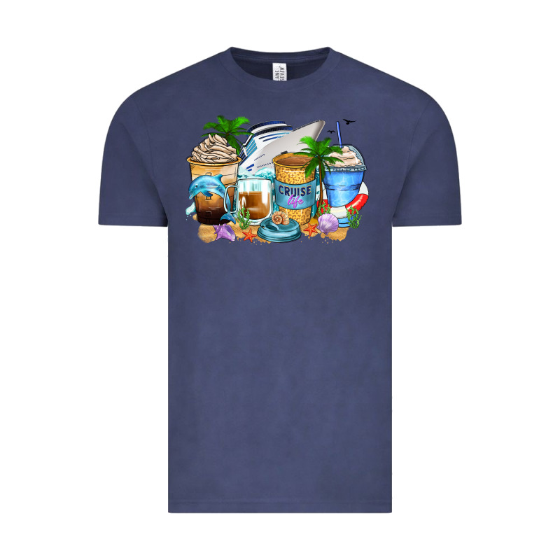 Cruise Life Coffee Cups Vintage Tee by Zillion Design Studio | Teevron