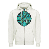 Turquoise Gemstone Zipper Hoodie | Teevron