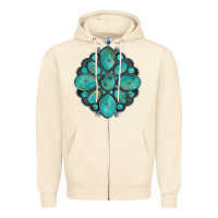 Sandshell turquoise gemstone Zipper Hoodie - Artiststas