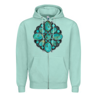 Seafoam turquoise gemstone Zipper Hoodie - Artiststas