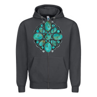 Smoke turquoise gemstone Zipper Hoodie - Artiststas
