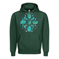 Sports Green turquoise gemstone Zipper Hoodie - Artiststas