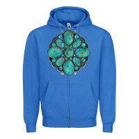 True Royal turquoise gemstone Zipper Hoodie - Artiststas