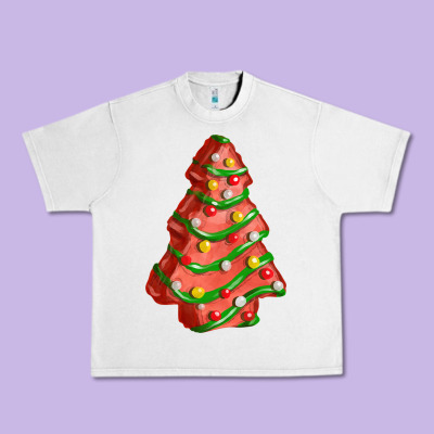Red Christmas Cake Fa Element Urban Heavy Tee Designed By Fadigitalartstudio
