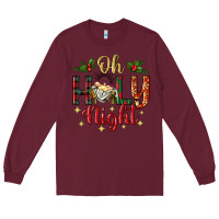 Burgundy oh holy night Long Sleeve Tee - BundleAndBundleShop