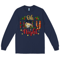 Navy oh holy night Long Sleeve Tee - BundleAndBundleShop