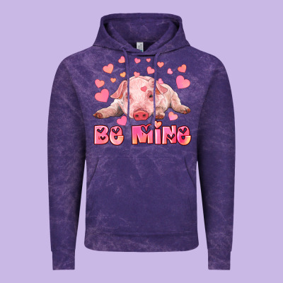 Be Mine Baby Pig Vintage Hoodie Designed By Ranaportraitstore