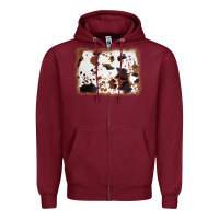 Burgundy cowhide background Zipper Hoodie - AdoDesignShop