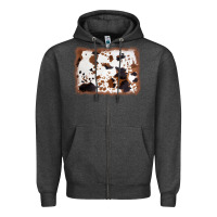 Charcoal Heather cowhide background Zipper Hoodie - AdoDesignShop