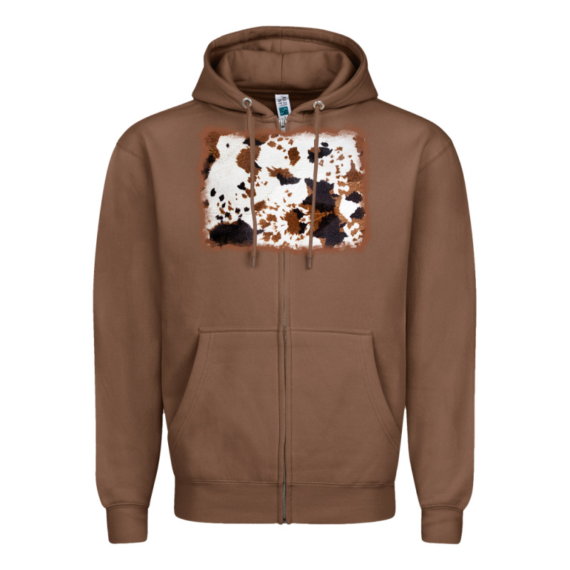 Cowhide Background Zipper Hoodie by AdoDesignShop | Teevron
