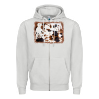 Dove Grey cowhide background Zipper Hoodie - AdoDesignShop
