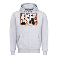 Heather Grey cowhide background Zipper Hoodie - AdoDesignShop