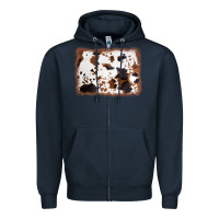 Navy cowhide background Zipper Hoodie - AdoDesignShop