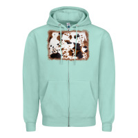 Seafoam cowhide background Zipper Hoodie - AdoDesignShop